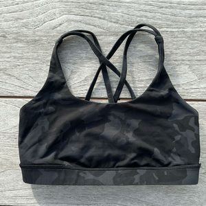 Lululemon Energy Black-Camo Sports Bra Size 6